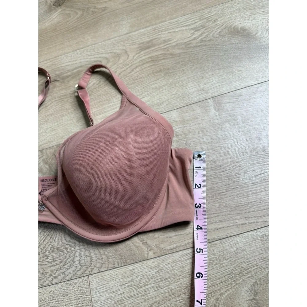ThirdLove 24/7 Classic Contour Plunge Bra Mesh Underwire Lined‎ Taupe size 38D